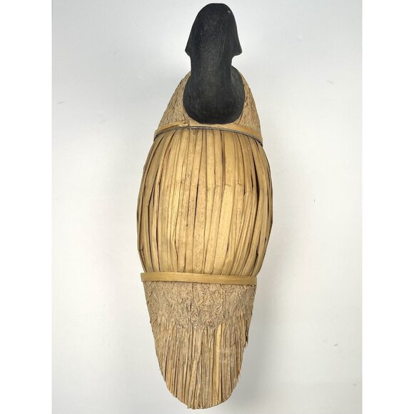 VTG Large 21" American Goose Carved Wood & Reed Decoy Rustic Home Decor Duck EUC - Picture 5 of 9